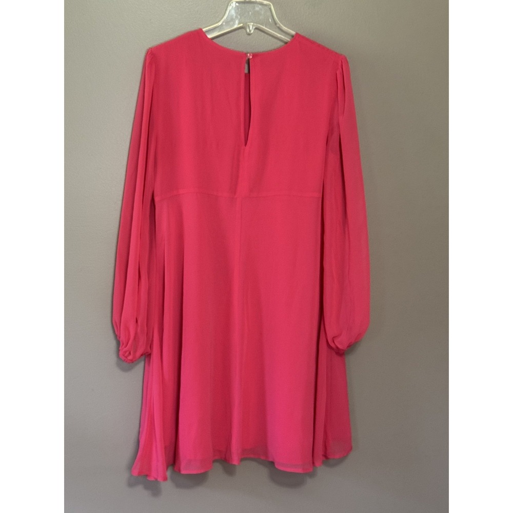 Eva Mendes New York & Company Hot Pink Long Sleeve Mini Dress Womens Size 12